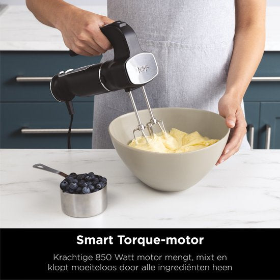 Ninja 3-in-1 Multifunctionele Mixer Set - Staafmixer - Handmixer - Hakmolen - 850 Watt - 700 ml - RVS - CI100EU