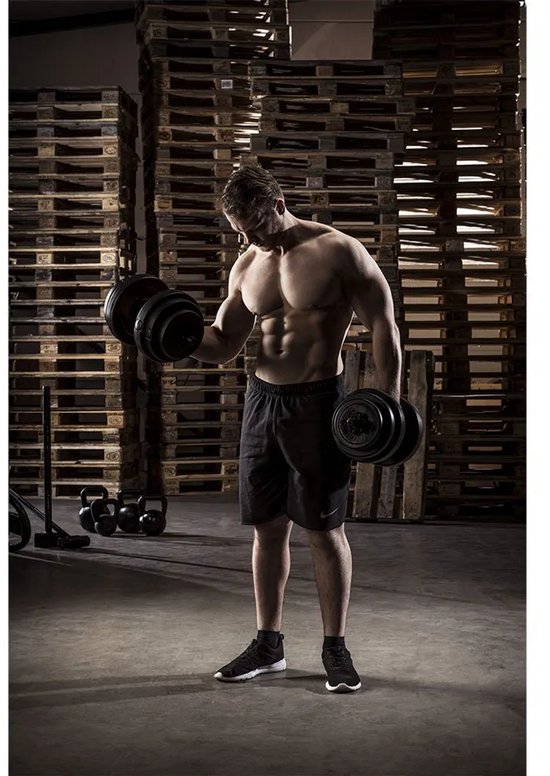 Tunturi Gewichten - Halterset - Dumbbell Set - 2 Stuks - Totaal 28kg - Zwart - Vinyl - incl. gratis fitness app