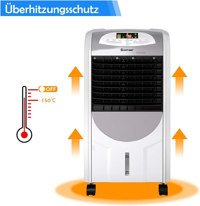 Coast 4-in-1 Luchtkoeler en Kachel – 2000 W – 7 L – 38 x 28,5 x 74 cm