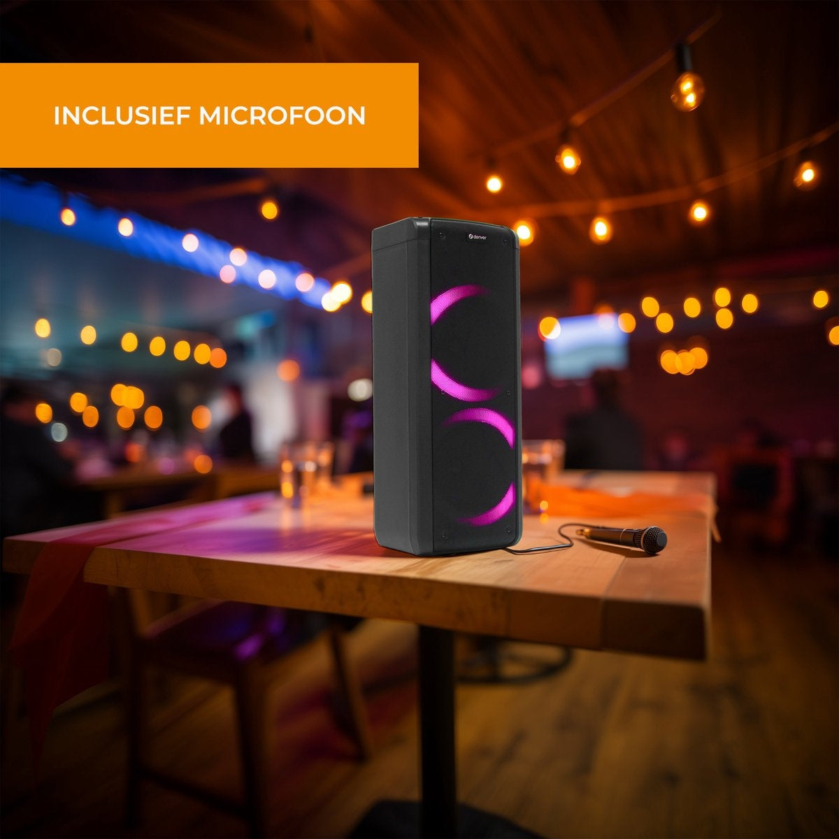 Denver Bluetooth Luidspreker Party Box Disco Verlichting BPS352 Zwart