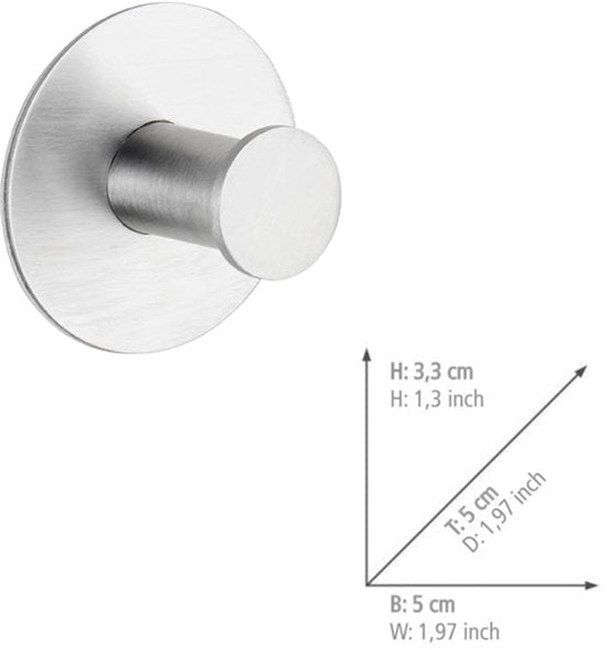 Wenko ronde handdoekhaakjes zelfklevend - Zilver - Ophangen zonder boren | Zelfklevend