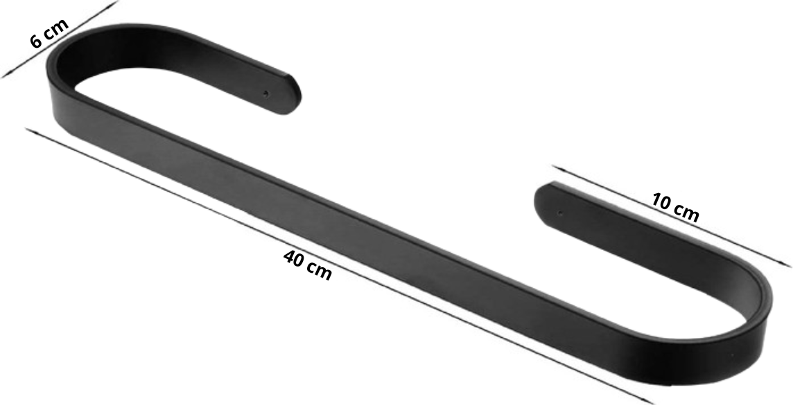 Handdoekrek Zwart Zonder Boren 40 CM | Zelfklevende Handdoekstang | Handdoekhouder | Badkamerrek voor Handdoeken RVS | Handdoekstang | Zelfklevend - kerst cadeau tip