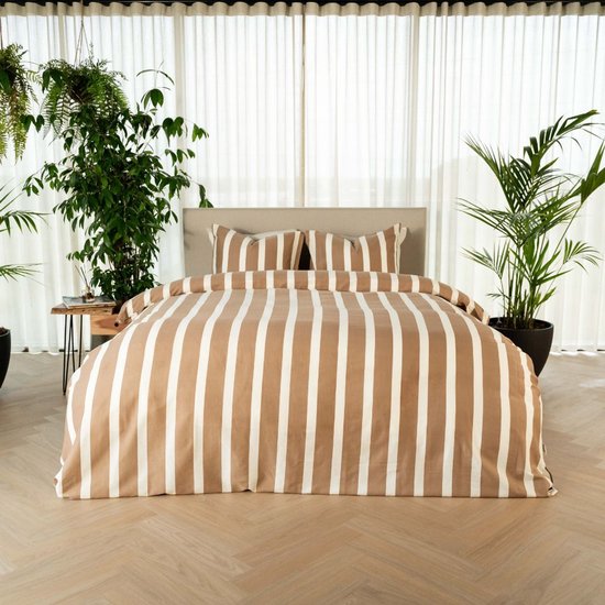 Kayori Dasshu Dekbedovertrek Katoensatijn - 140x200-220 + 1 sloop - Eenpersoons - Taupe