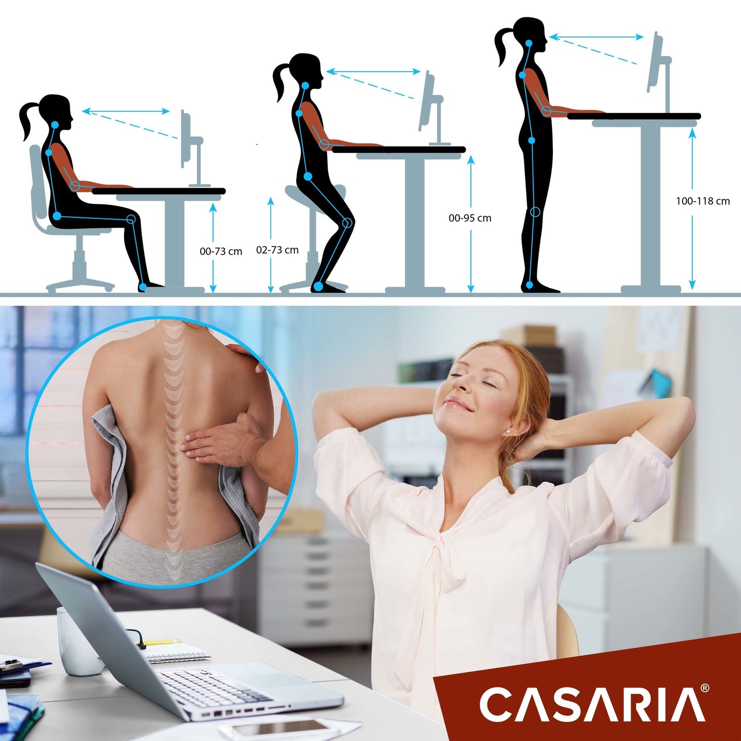 Casaria Zit Sta Bureau – Hoogte Verstelbaar Elektrisch - 110x60cm Wit