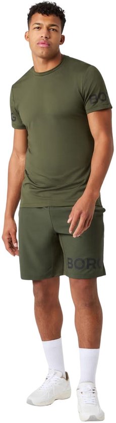 Björn Borg Sportshirt Heren Korte Mouw - Wit - Gerecycled Polyester - Maat M