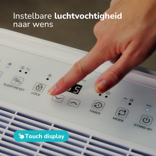 Bloomfold Luchtontvochtiger – Wasdroogfunctie  – 20 liter/dag – 34 x 24 x 57 cm – Wit