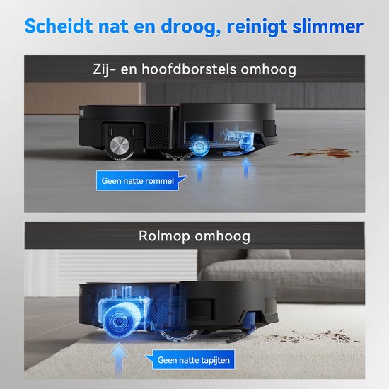 ECOVACS DEEBOT X11 PRO OMNI Robotstofzuiger – 19.500 Pa – PowerBoost snelladen–OZMO roller dweil –ZeroTangle 3.0 anti-haarwikkel –AI vlekdetectie 2.0 – OMNI 2.0 station Zelfreinigend – TruePass 4WD klim– voor harde vloeren en tapijt-Zwart