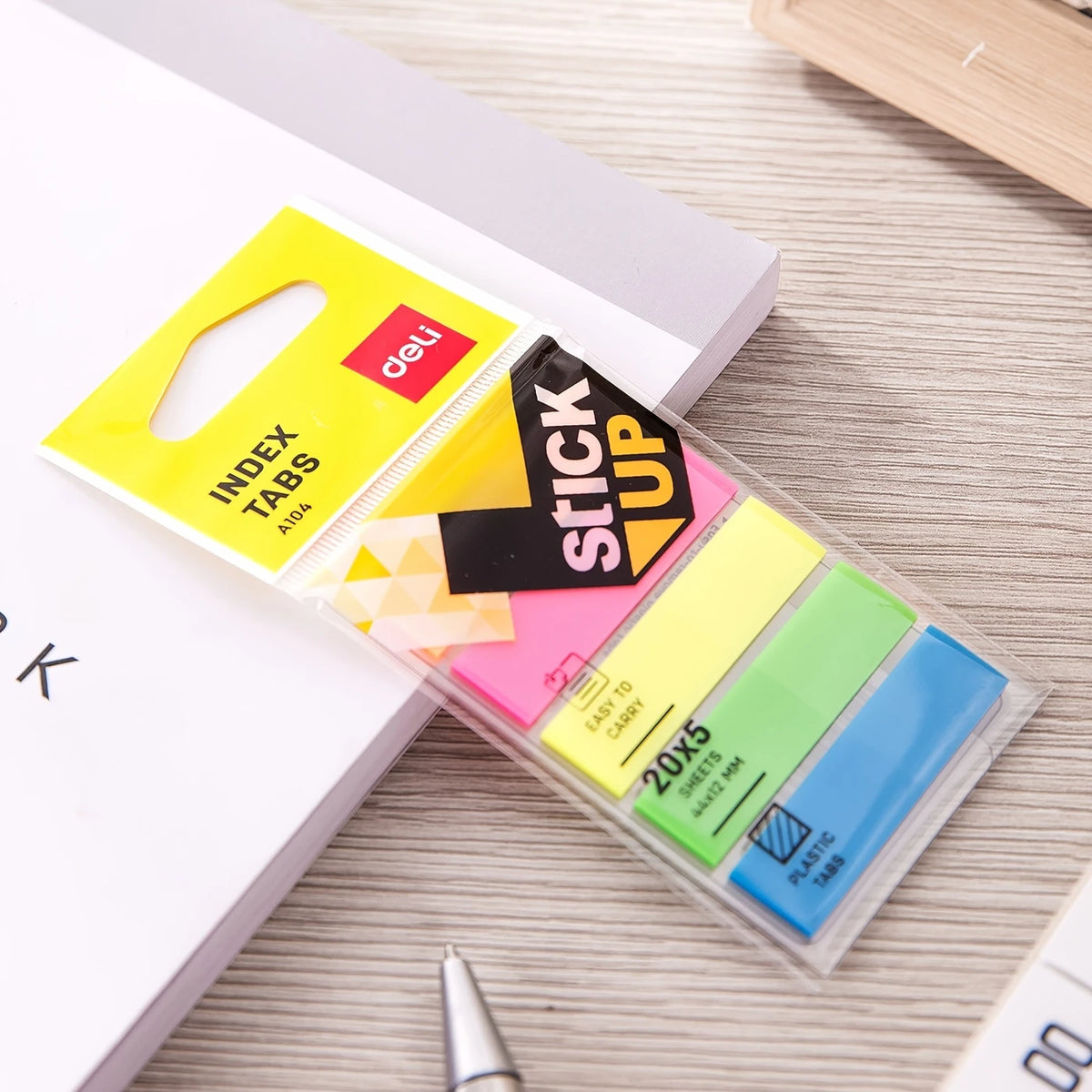 Deli Index Tabs A104 - Assorti - 44x12mm - 20x5 Sheets