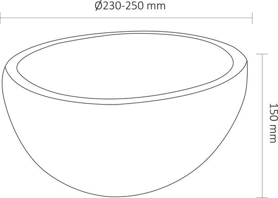 Differnz Bali waskom Ø 23-25 cm, antraciet