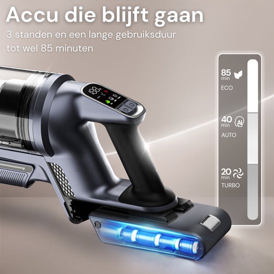 Vesora® 3-in-1 Steelstofzuiger Draadloos zonder Zak - BASIC - Draadloze Stofzuiger - Kruimeldief Snoerloos - Vacuum Cleaner - Handstofzuiger - Stofzuiger Steel met Hepa Filter - Stofzuiger Huisdieren - Zakloze Stofzuiger
