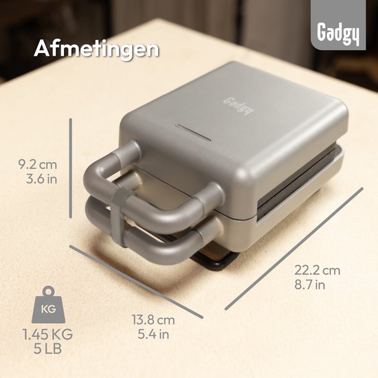 Gadgy Premium Wafelijzer – Zilver - 3-in-1 Grill, Tosti- & Wafelmaker - Verwisselbare Platen - 600W - Extra Krachtig - Brusselse Wafel
