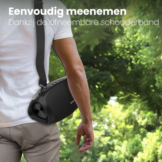 Auronic Boombox - Extra Bass - Bluetooth Speaker - Draadloos - Muziek box - USB, AUX en SD-kaart Aansluiting - Zwart