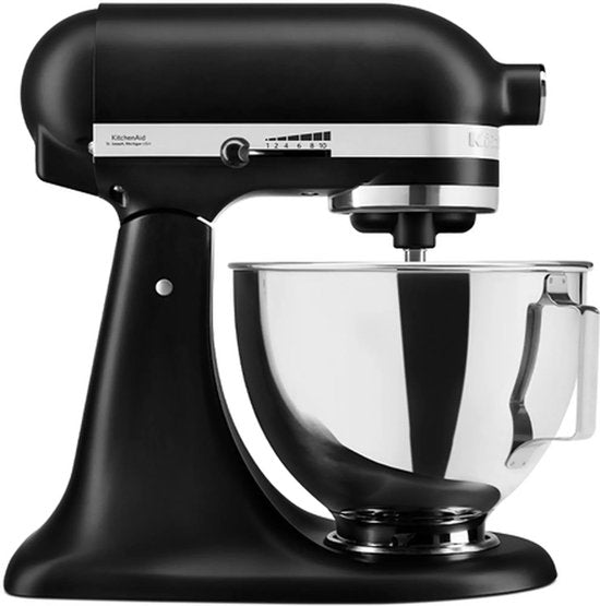 Kitchenaid Artisan 5KSM95PSEBM - Keukenmachine - 4,3L - Mat Zwart - 3 Menghaken