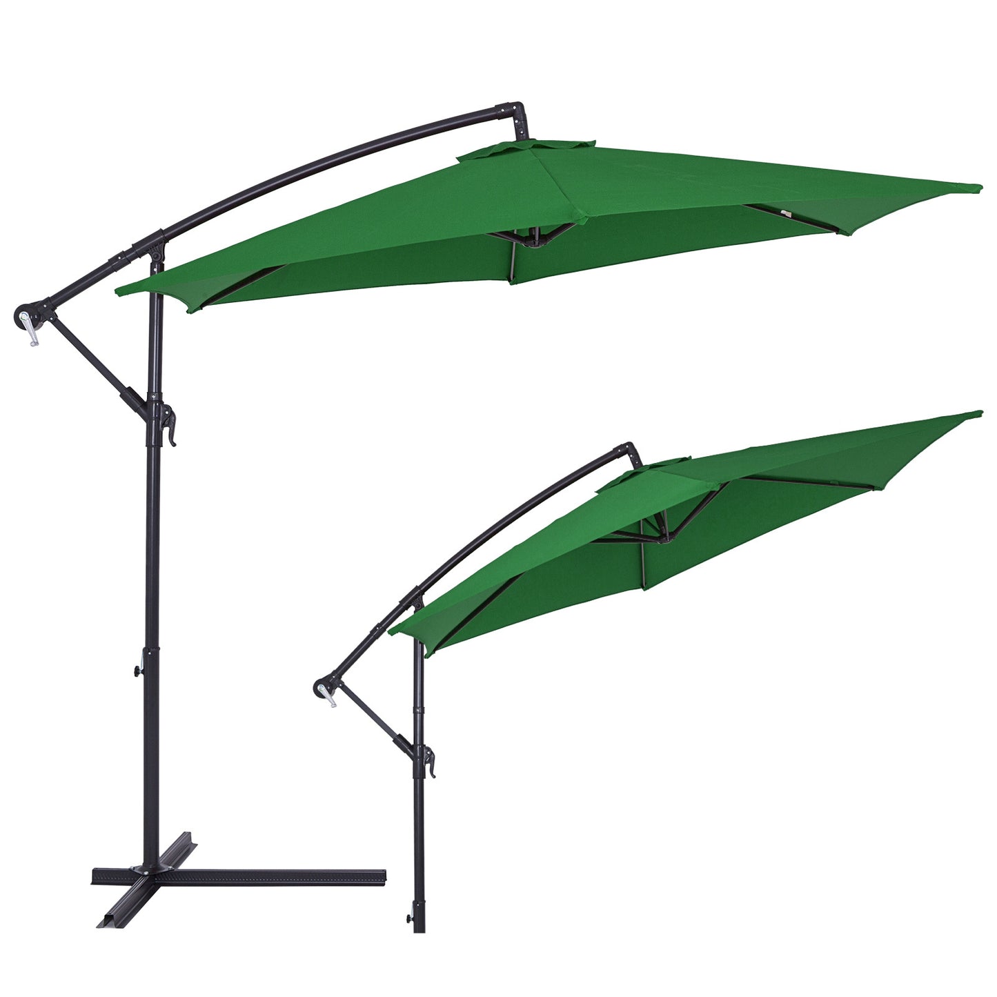 Kingsleeve Zweefparasol - Ø330cm UV-Bescherming 50+ Slinger - Groen