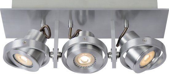 Lucide LANDA Plafondspot - LED Dim tot warm - GU10 - 3x5W 3000K/2200K - Mat chroom