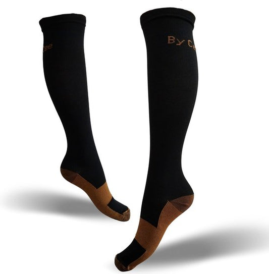 By Cee Cee – Compressiekousen 3 Paar – Maat 45-51 XXL – Voorzien Van 20-30 mmHg Compressie En Ademende Stof – Voor Sport En Reizen – Zwart Textiel