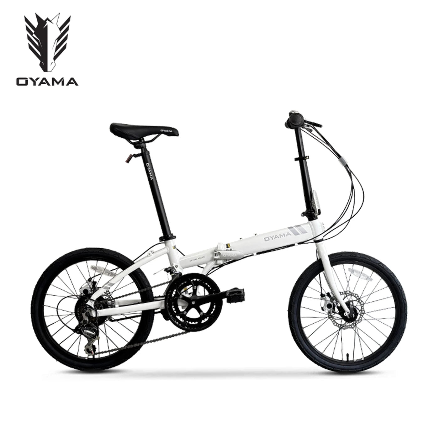 OYAMA 500 Vouwfiets 20 inch - Aluminiumlegering - Wit - Lichtgewicht en Compact