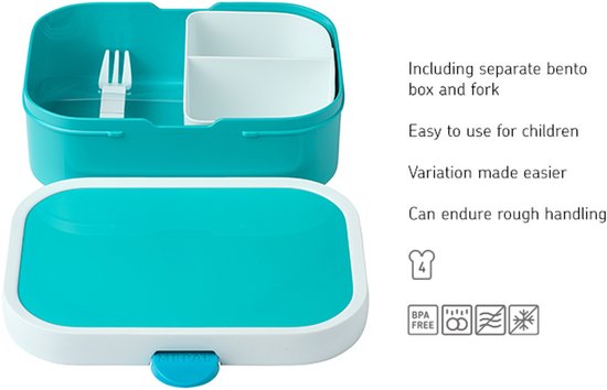 Mepal Lunchbox Campus - 750 ml - Broodtrommel met vakjes voor kinderen - Geschikt voor 4 boterhammen - Paw Patrol Pups