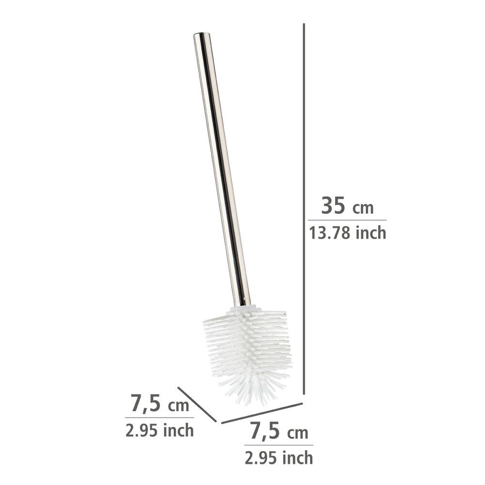 Wenko WC-Borstel Siliconen Wit - Verwisselbare Borstelkop Ø7,5 cm - RVS Handgreep