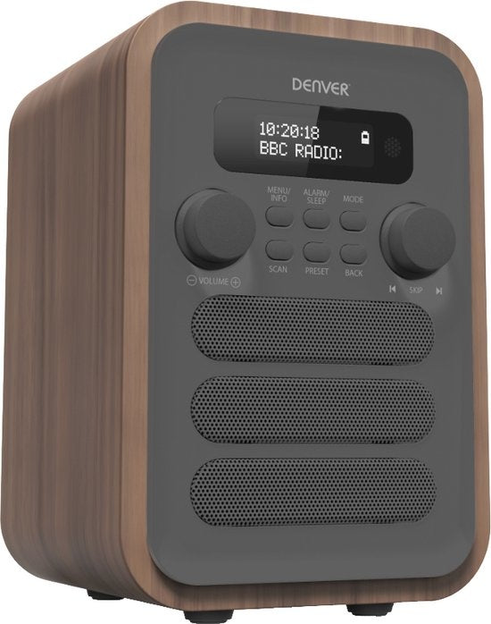 Denver DAB Radio - Retro Radio - Bluetooth - DAB+/ FM Radio - DAB48G