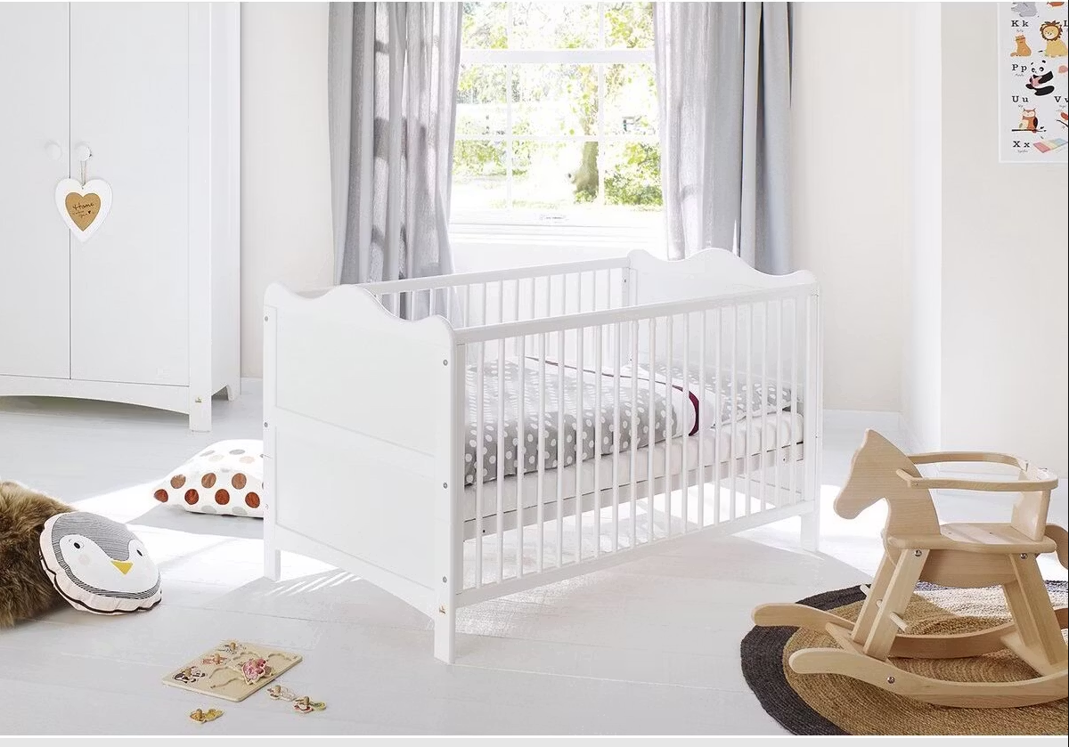 Pinolino Kinderbed Florentina 60 x 120 cm - Wit - Verstelbare bodem & Uitneembare spijlen