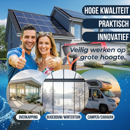 Aqualita® Telescopische Wasborstel 9M - Telescoopsteel Ramenwassen - Ramenwasser Telescopisch - Raamwisser met Telescoopsteel - Schrobber - Autowassen - Zonnepanelen Reiniger - Boeiboorden - Overkapping - Serre - Glazenwasserset - Zeepdispenser