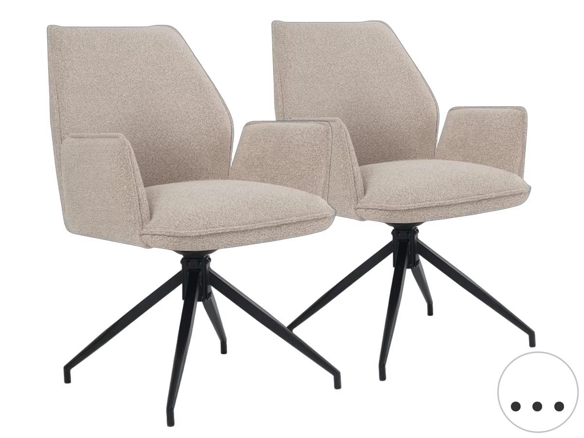 multifurn eetkamerstoel Jill - draaibaar - boucle taupe - set van 2