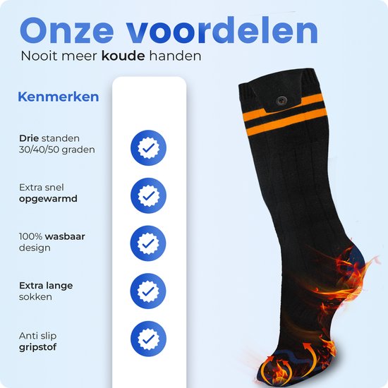 Qualitá Verwarmde Sokken - Elektrische Sokken - Skisokken - Elektrische Verwarmde Sokken - Warmte Sokken - Maat L - 41-46
