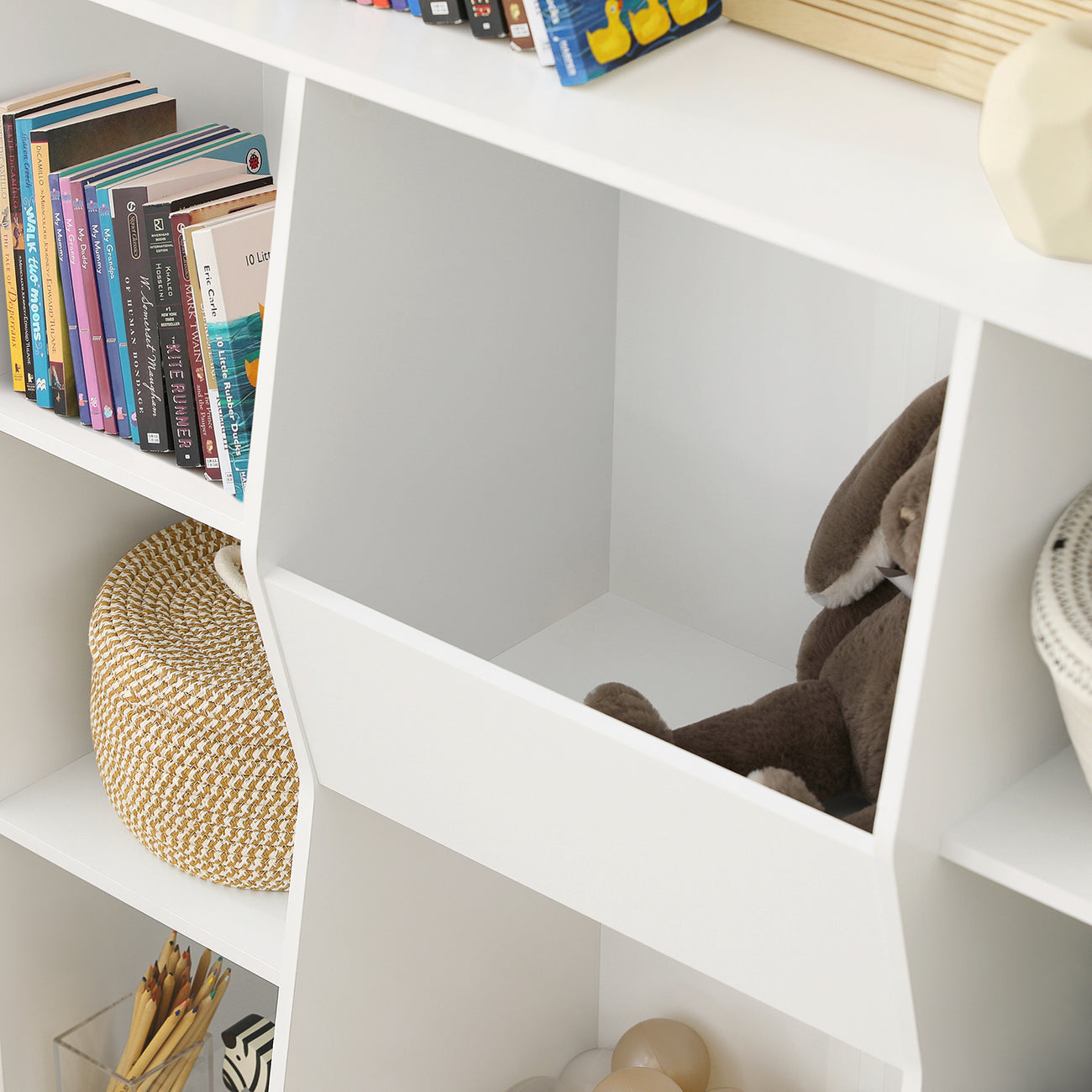 SoBuy KMB55-W Kinderboekenkast - MDF - 106 x 30 x 104 cm - Wit