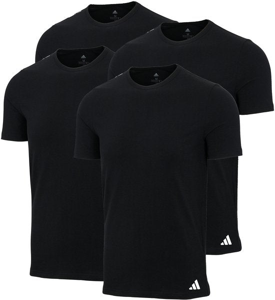 adidas Sportswear 2PK Crew Neck Shirt - Active Flex Cotton - Onderbroek Mannen - 2x zwart