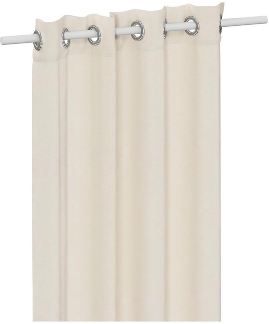Atmosphera gordijn lilou - L260 x B140 cm - ivoor wit - polyester - met ringen