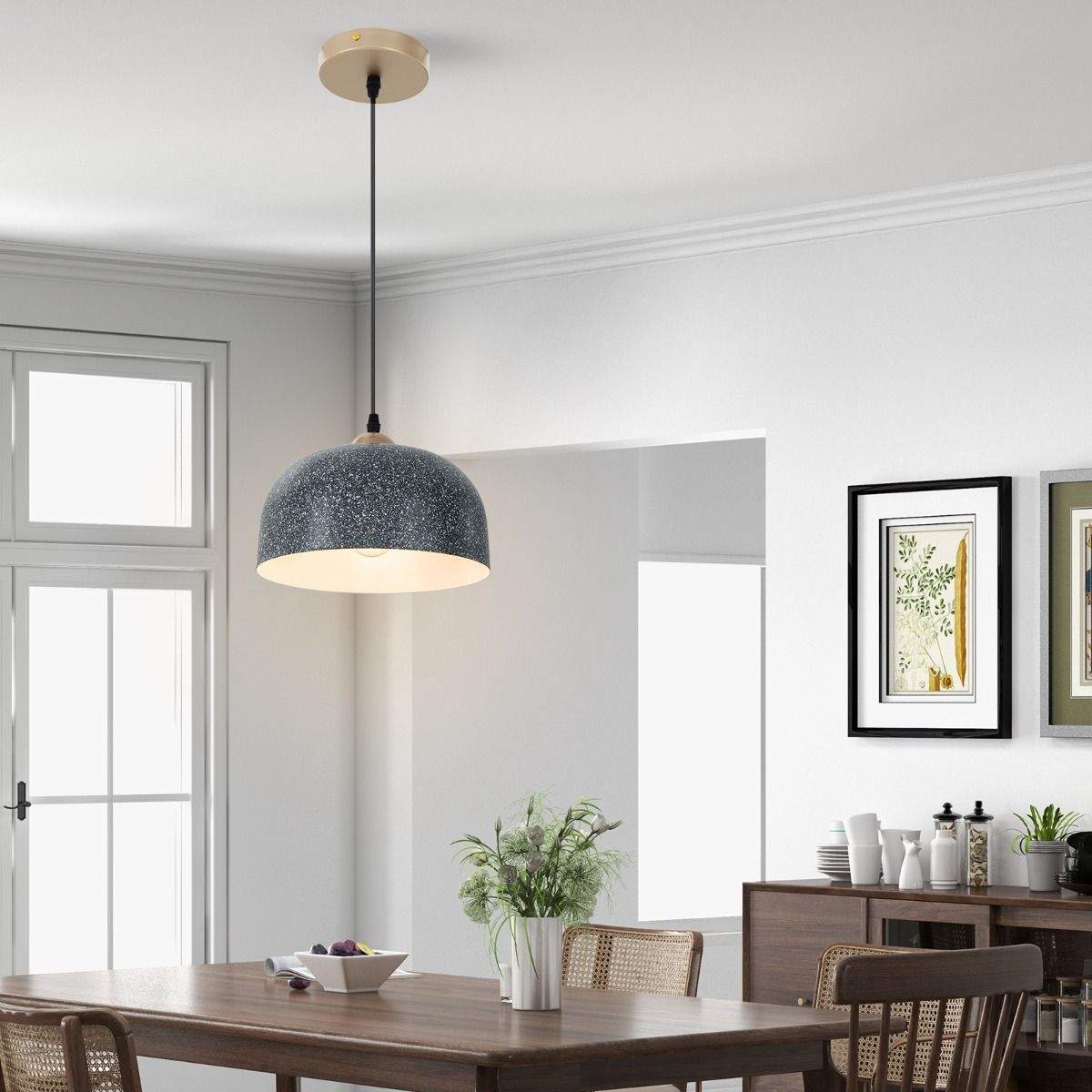 Coast Hanglamp - verstelbare ophangkabel - moderne kroonluchter - grijs - 25,5 x 118 cm