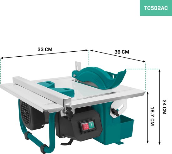 VONROC Tegelzaagmachine 600W – Ø180mm - Incl. diamant zaagblad – watergekoeld - inductiemotor