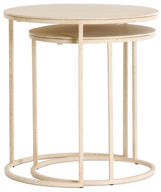 Light & Living Bijzettafel Sadar - Bruin - Ø52x46cm + Ø50x40cm -