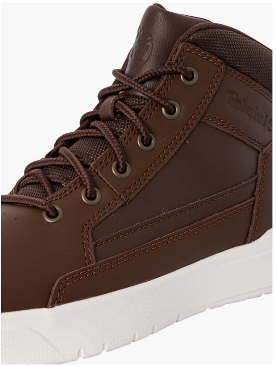 Timberland – Halfhoge Sneaker Met Vetersluiting – Maat 45.5 & Met Comfortabel Voetbed – Duurzame Rubberen Zool & Casual Stijl – Voor Heren – Medium Brown Leer