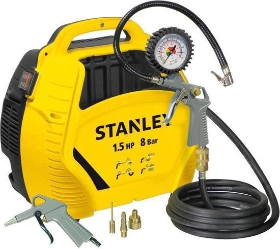 Stanley Luchtcompressor – 8 bar – 1100 W – 33,4 x 33 x 25,2 cm – Geel/Zwart