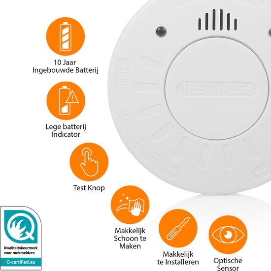 Smartwares RM520 Rookmelder – Brandmelder - 10 jaar batterij – Testknop – 85 dB