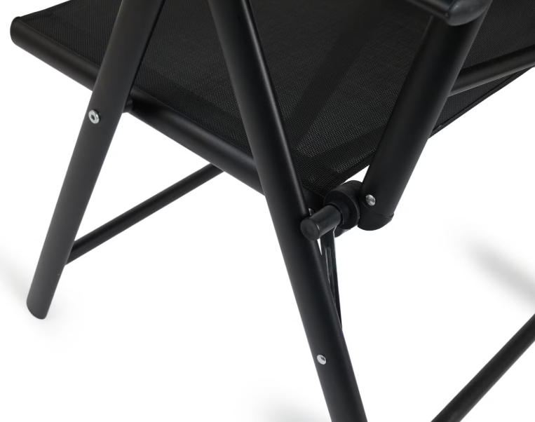 909 Outdoor Aluminium Tuinstoelen – 66x55x107 cm – Grijs – Set van 2 – Opvouwbaar & Verstelbaar
