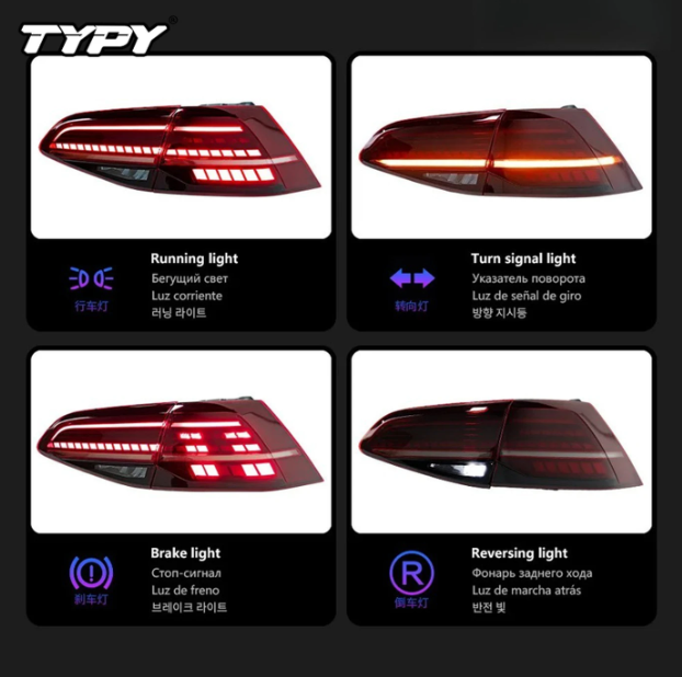 TYPY LED Achterlichten Set VW Golf MK7 - Smoke - 2013-2019