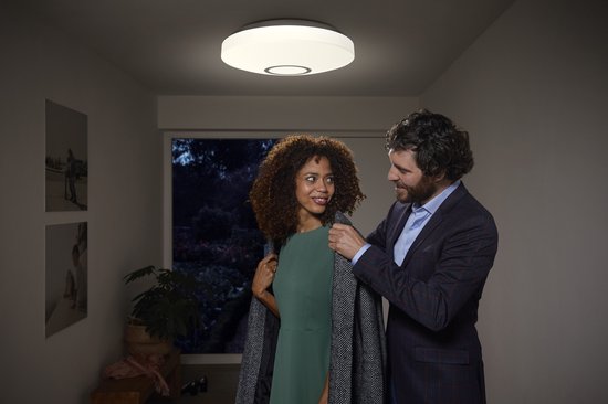 LEDVANCE Slimme led-wand- en plafondlamp voor binnen met wifi-technologie, lichtkleur veranderbaar (3-K-65-K), RGB-kleuren veranderbaar, wit, 34-mm, compatibel met Google en Alexa, SMART+ ORBIS KITE RGBW