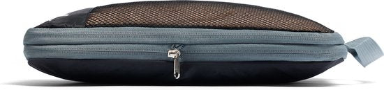 Compressie Pak Kubussen - Koffer Organizer Set - 6 stuks - Rugzak Compressie Kubussen - Met Compressierits - Mesh Zwart - Sunflake