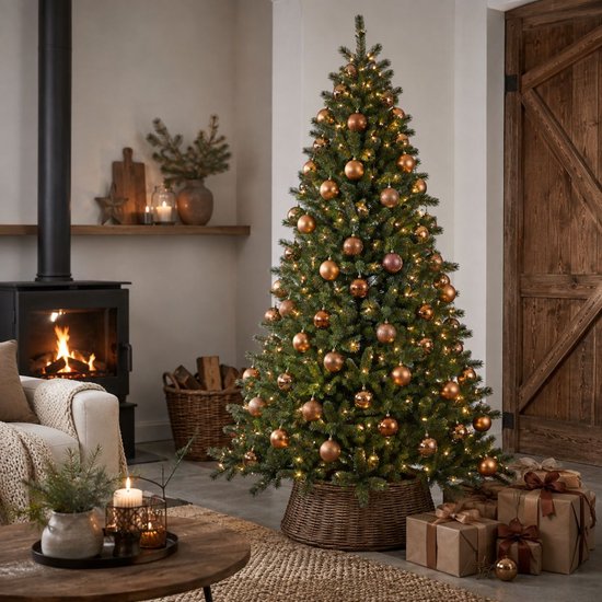 Black Box Trees Toronto Kunstboom h230xd140cm - Kerstboom met Realistische Frosted Naaldtips - Kerstversiering voor Binnen - Scharnierconstructie voor Snelle en Eenvoudige Opbouw - Groen