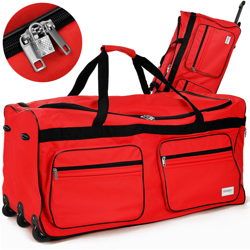 Deuba Reistas Sporttas - Rood - 160 Liter op wielen - Telescopisch handvat
