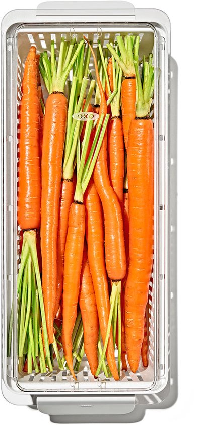 OXO Good Grips Vershoudbox Lang 37,6x15 cm – Transparant/Wit – Kunststof