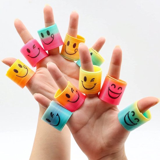 Partizzle 30x Traploper Klein Speelgoed Pakket - Trapveer Uitdeelcadeautjes - Slinky Grabbelton Traktatie Cadeautjes - Sensorisch / Fidget Toys - Voor Kinderen & Peuters