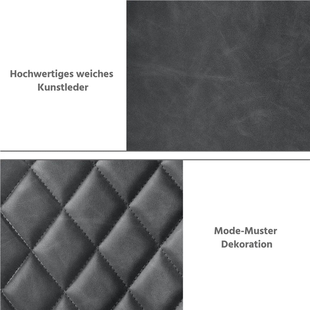 Yaheetech Eetkamerstoelen Set van 2 met Fluwelen Bekleding en Armleuningen - Donkergrijs - 57,5 x 58 x 86,5 cm