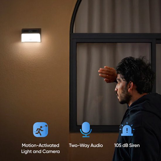 eufy security Solar Wandlamp Camera S120 - Wandlamp - Draadloze Beveiligingscamera met Geïntegreerde Solar LED Wandlamp - Kleurennachtzicht - AI Bewegingsdetectie - Tweeweg Audio - IP65 Weerbestendig - Geen Abonnementskosten