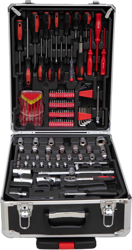ALDORR Tools - 152 - Delige gereedschapsset in koffer - Toolbox - Gereedschapskoffer Gevuld - Gereedschapskist - Schroevendraaierset - Aluminium - Handgereedschap - Basisgereedschap - Met Momentsleutel Ratel - Cadeau voor mannen - Housewarming Cadeau