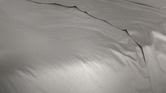 Heckettlane Dekbedovertrek Punto - Bedlinnen met Stippen - 260x200-220 cm - Lits-Jumeaux XL - Grijs - Dekbedovertrek van 100% Katoen-Satijn