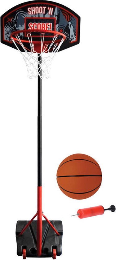 XQ Max Basketbalset - Basketbalstandaard - Verstelbaar van 1.38 m tot 2.5 m - Zwart/Oranje